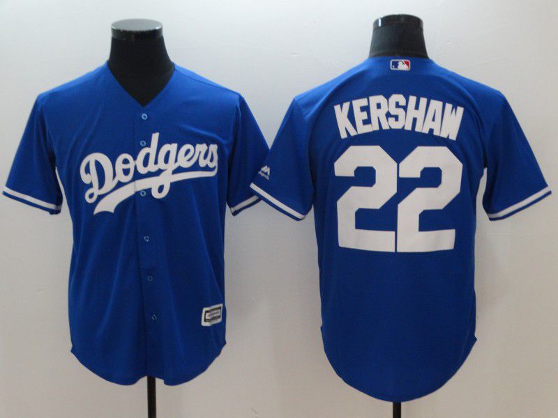 Men Los Angeles Dodgers #22 Kershaw Blue Game MLB Jerseys